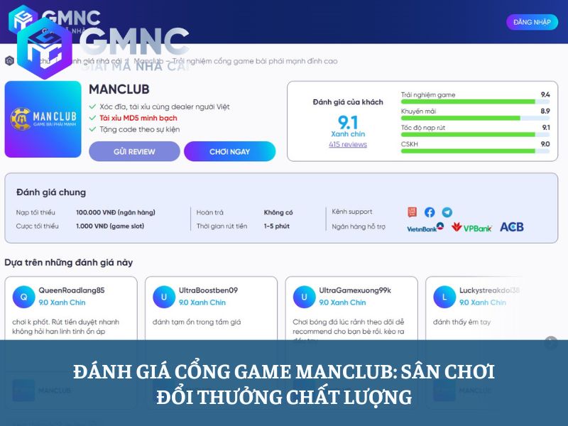 Đánh giá cổng game Manclub