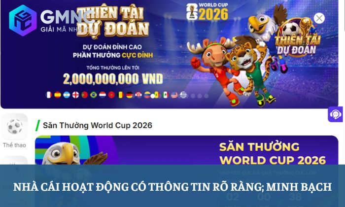 Nhà cái hoạt động có thông tin rõ ràng; minh bạch